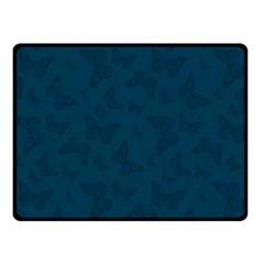 Indigo Dye Blue Butterfly Pattern Fleece Blanket (small) by SpinnyChairDesigns