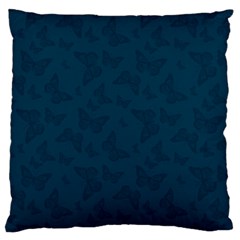 Indigo Dye Blue Butterfly Pattern Standard Flano Cushion Case (one Side) by SpinnyChairDesigns