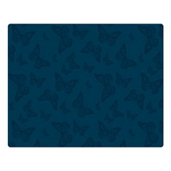 Indigo Dye Blue Butterfly Pattern Double Sided Flano Blanket (large)  by SpinnyChairDesigns