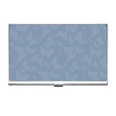 Faded Blue Butterfly Print Business Card Holder by SpinnyChairDesigns