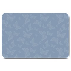 Faded Blue Butterfly Print Large Doormat  by SpinnyChairDesigns