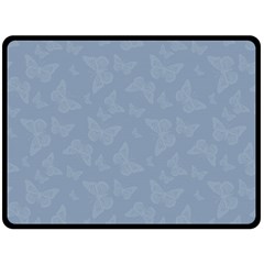 Faded Blue Butterfly Print Fleece Blanket (large)  by SpinnyChairDesigns