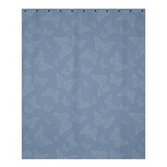 Faded Blue Butterfly Print Shower Curtain 60  X 72  (medium)  by SpinnyChairDesigns