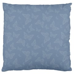 Faded Blue Butterfly Print Large Cushion Case (one Side) by SpinnyChairDesigns