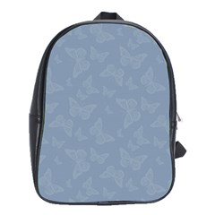 Faded Blue Butterfly Print School Bag (xl) by SpinnyChairDesigns