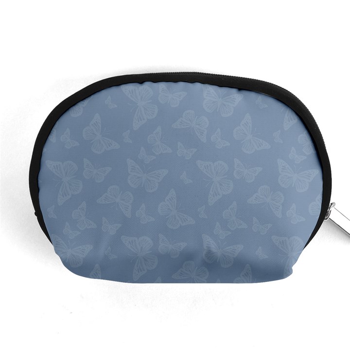 Faded Blue Butterfly Print Accessory Pouch (Medium)