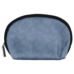 Faded Blue Butterfly Print Accessory Pouch (large) by SpinnyChairDesigns