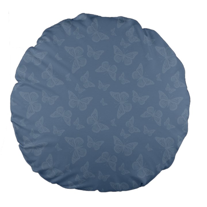 Faded Blue Butterfly Print Large 18  Premium Flano Round Cushions