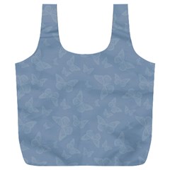 Faded Blue Butterfly Print Full Print Recycle Bag (xxl) by SpinnyChairDesigns