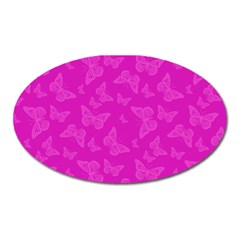 Fuchsia Butterfly Print  Oval Magnet by SpinnyChairDesigns