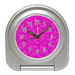 Fuchsia Butterfly Print  Travel Alarm Clock by SpinnyChairDesigns