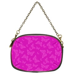 Fuchsia Butterfly Print  Chain Purse (one Side) by SpinnyChairDesigns