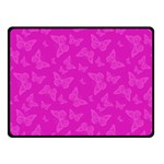 Fuchsia Butterfly Print  Double Sided Fleece Blanket (Small)  45 x34  Blanket Front