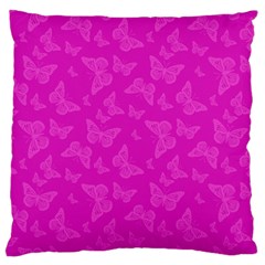 Fuchsia Butterfly Print  Standard Flano Cushion Case (two Sides) by SpinnyChairDesigns