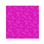 Fuchsia Butterfly Print  Small Satin Scarf (Square) Front