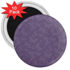 Grape Compote Butterfly Print 3  Magnets (10 Pack)  by SpinnyChairDesigns