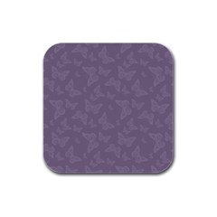 Grape Compote Butterfly Print Rubber Square Coaster (4 Pack)  by SpinnyChairDesigns