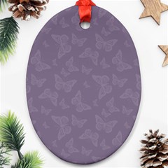 Grape Compote Butterfly Print Oval Ornament (two Sides) by SpinnyChairDesigns