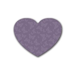 Grape Compote Butterfly Print Heart Coaster (4 Pack) 