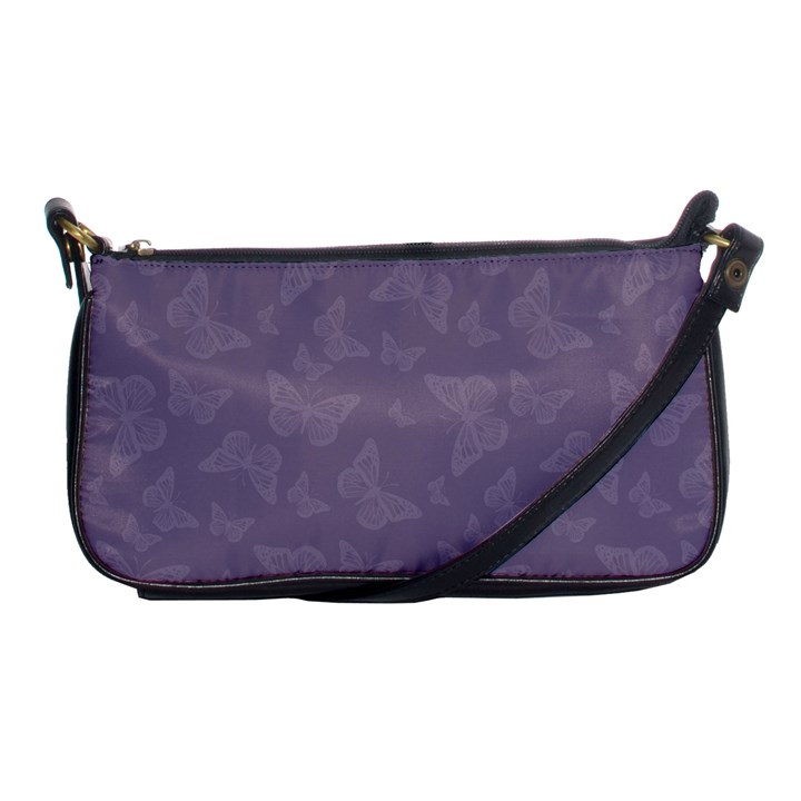 Grape Compote Butterfly Print Shoulder Clutch Bag