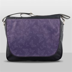 Grape Compote Butterfly Print Messenger Bag by SpinnyChairDesigns