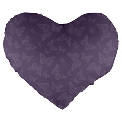 Grape Compote Butterfly Print Large 19  Premium Heart Shape Cushions by SpinnyChairDesigns