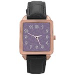 Grape Compote Butterfly Print Rose Gold Leather Watch  Front