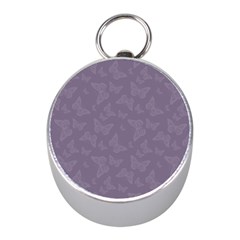 Grape Compote Butterfly Print Mini Silver Compasses by SpinnyChairDesigns