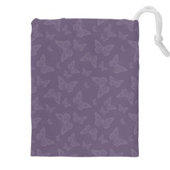 Grape Compote Butterfly Print Drawstring Pouch (4xl) by SpinnyChairDesigns