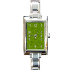 Avocado Green Butterfly Print Rectangle Italian Charm Watch by SpinnyChairDesigns