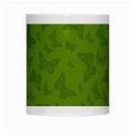 Avocado Green Butterfly Print White Mugs Center