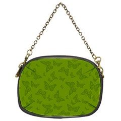 Avocado Green Butterfly Print Chain Purse (two Sides) by SpinnyChairDesigns