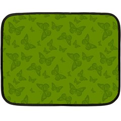 Avocado Green Butterfly Print Double Sided Fleece Blanket (Mini) 