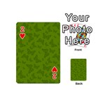 Avocado Green Butterfly Print Playing Cards 54 Designs (Mini) Front - Heart2