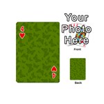 Avocado Green Butterfly Print Playing Cards 54 Designs (Mini) Front - Heart4