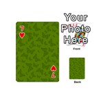 Avocado Green Butterfly Print Playing Cards 54 Designs (Mini) Front - Heart7