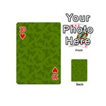 Avocado Green Butterfly Print Playing Cards 54 Designs (Mini) Front - Heart10