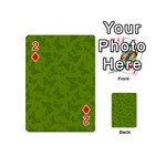 Avocado Green Butterfly Print Playing Cards 54 Designs (Mini) Front - Diamond2