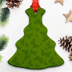 Avocado Green Butterfly Print Ornament (Christmas Tree) 