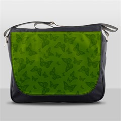 Avocado Green Butterfly Print Messenger Bag