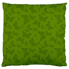 Avocado Green Butterfly Print Standard Flano Cushion Case (two Sides) by SpinnyChairDesigns