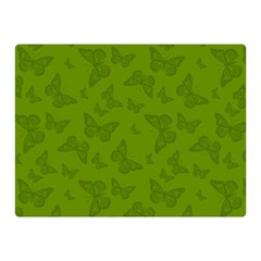 Avocado Green Butterfly Print Double Sided Flano Blanket (mini) 