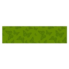 Avocado Green Butterfly Print Satin Scarf (oblong) by SpinnyChairDesigns