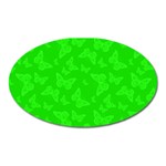 Chartreuse Green Butterfly Print Oval Magnet Front