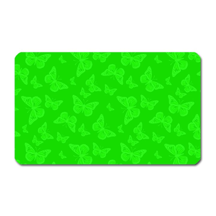 Chartreuse Green Butterfly Print Magnet (Rectangular)