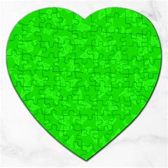 Chartreuse Green Butterfly Print Jigsaw Puzzle (Heart)