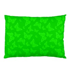 Chartreuse Green Butterfly Print Pillow Case by SpinnyChairDesigns