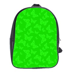 Chartreuse Green Butterfly Print School Bag (large) by SpinnyChairDesigns