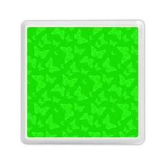 Chartreuse Green Butterfly Print Memory Card Reader (square)