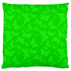 Chartreuse Green Butterfly Print Large Cushion Case (one Side) by SpinnyChairDesigns